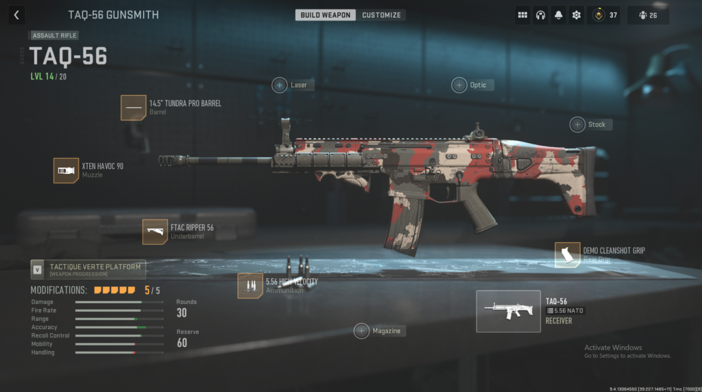 A good TAQ-56 loadout to use, particularly in competitive modes.