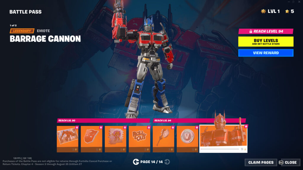 Fortnite Chapter 4 Season 3 Battle Pass: Optimus Prime page 14