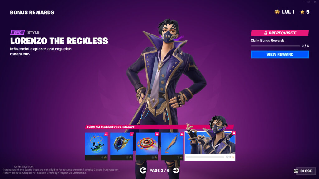 Fortnite Chapter 4 Season 3 Battle Pass: Lorenzo Alt