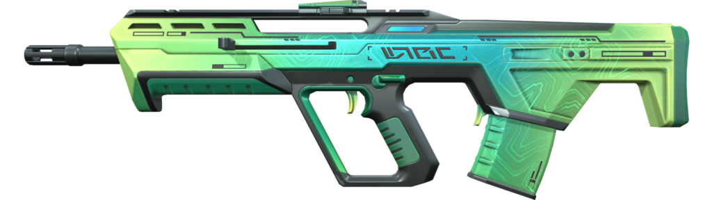The green Digihex Bulldog from the VALORANT Episode 7 Act 1 Battlepass.