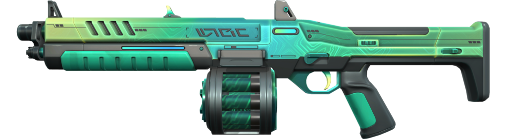 The green Digihex Judge from the VALORANT Episode 7 Act 1 Battlepass.