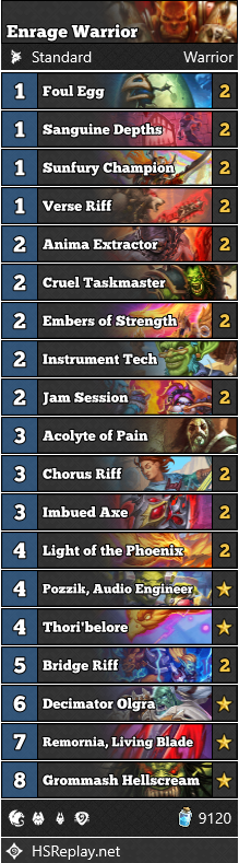 Warrior Miniset Hearthstone deck