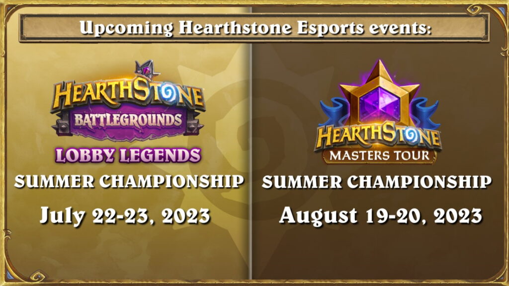 Hearthstone Esports Summer Championship date - via Blizzard