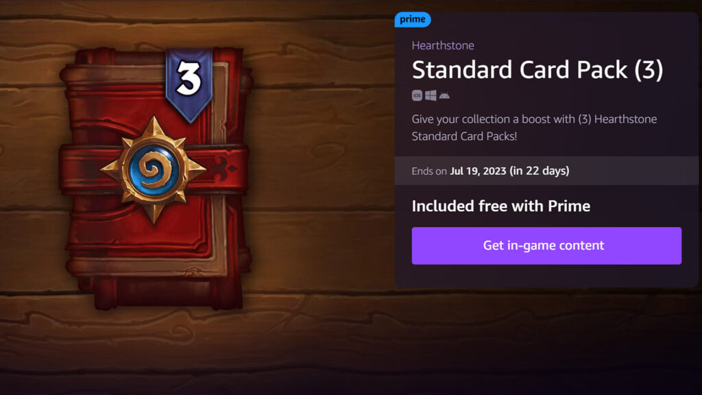 Free Hearthstone packs with Prime Gaming and where to get some more!