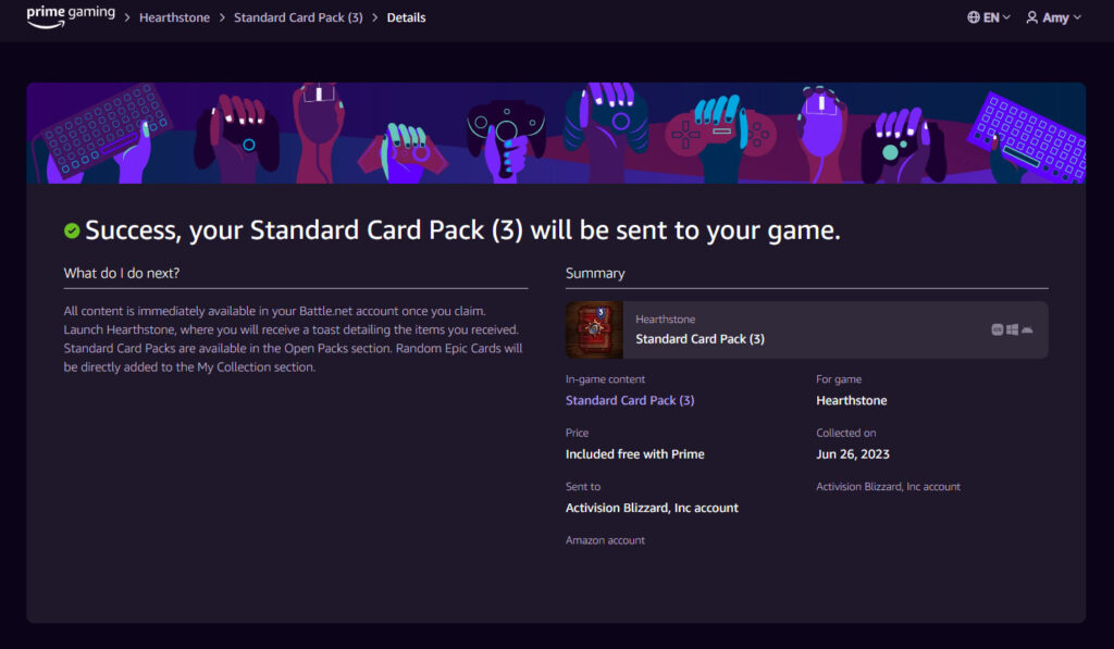 Free Hearthstone Packs with Prime Gaming - Image via esports.gg