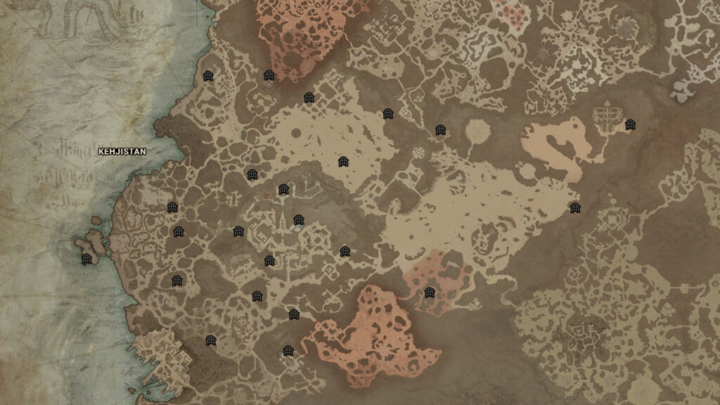 Kehjistan Diablo 4 dungeon locations 