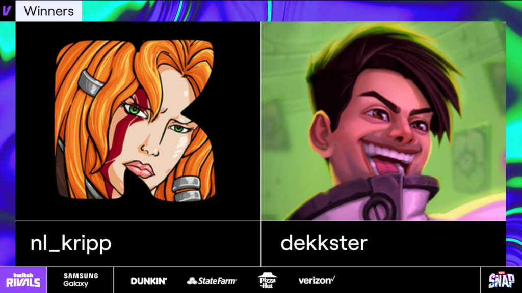 Kripp and Dekkster win the Marvel Snap Twitch Rivals event