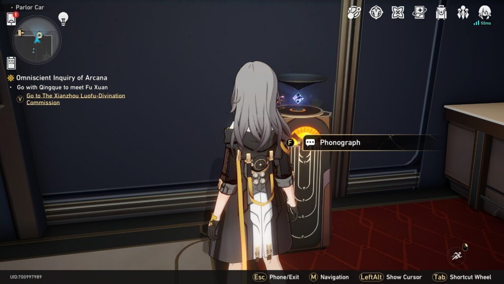 The Phonograph player located in the Parlor Car of Honkai Star Rail