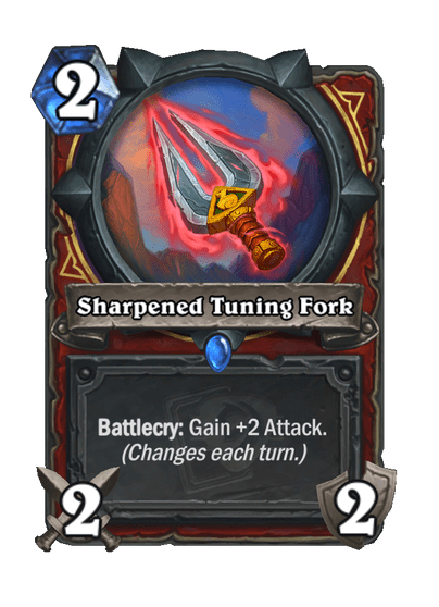 Remixed Tuning Fork Hearthstone +2 Attack effect (Image via Blizzard Entertainment)