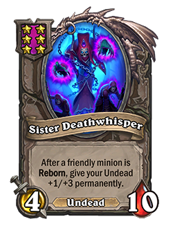 Sister Deathwhisper and other Undead buffed after Hearthstone Battlegrounds Patch 26.4.3 Balance Changes.