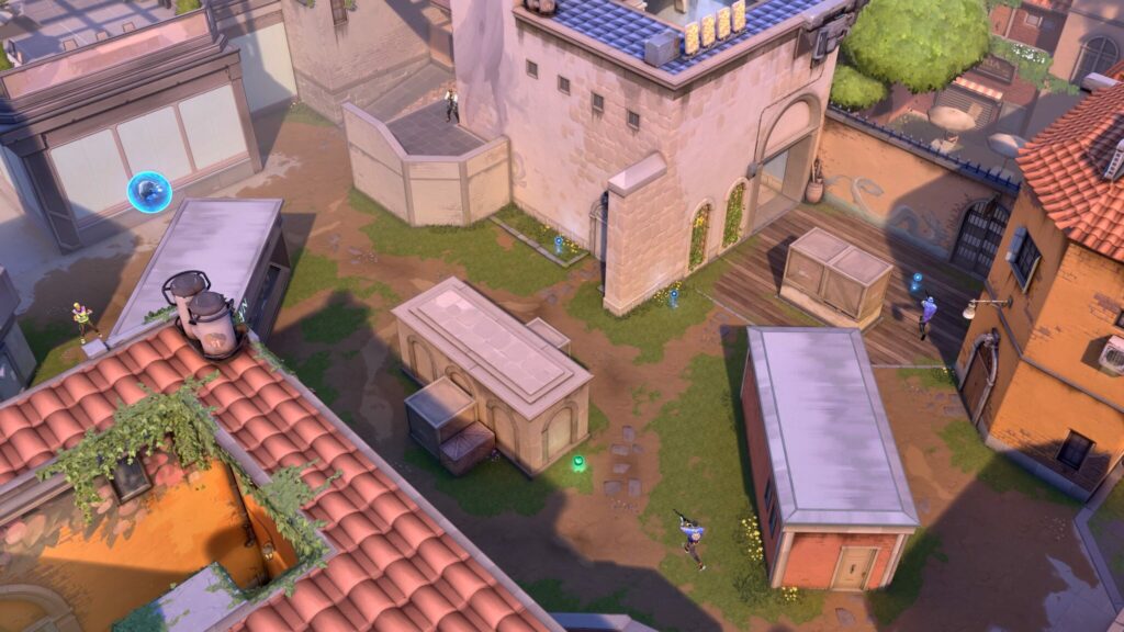 An overlook of the new VALORANT Team Deathmatch map Piazza.