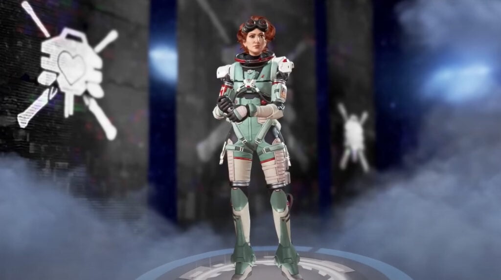 Screenshot of Horizon in a two handed item pose, indicating that her heirloom will be large