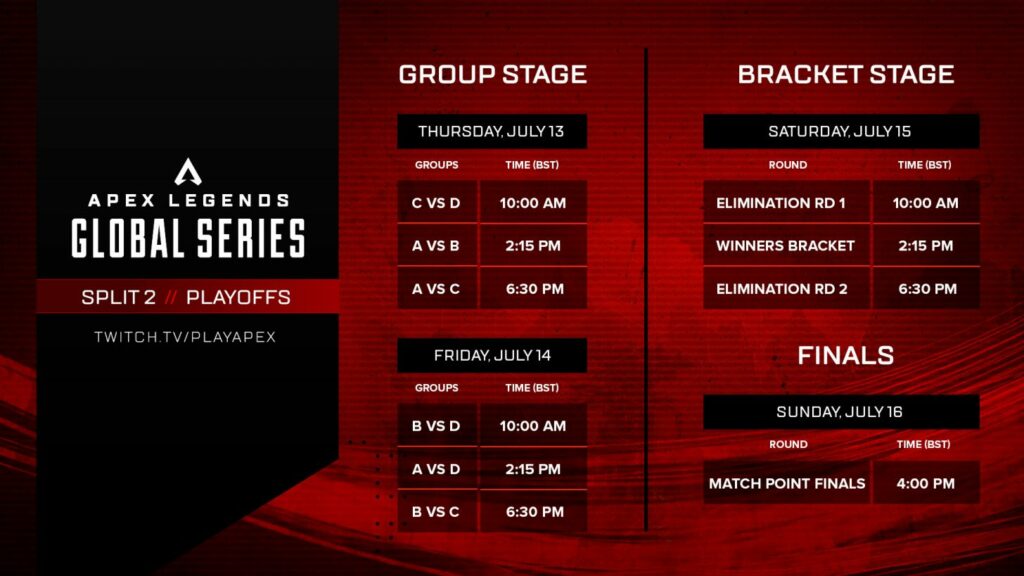 ALGS Split 2 Playoffs schedule