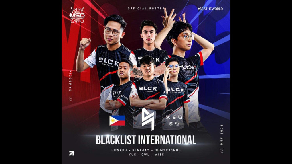 Blacklist's roster at the MLBB MSC 2023