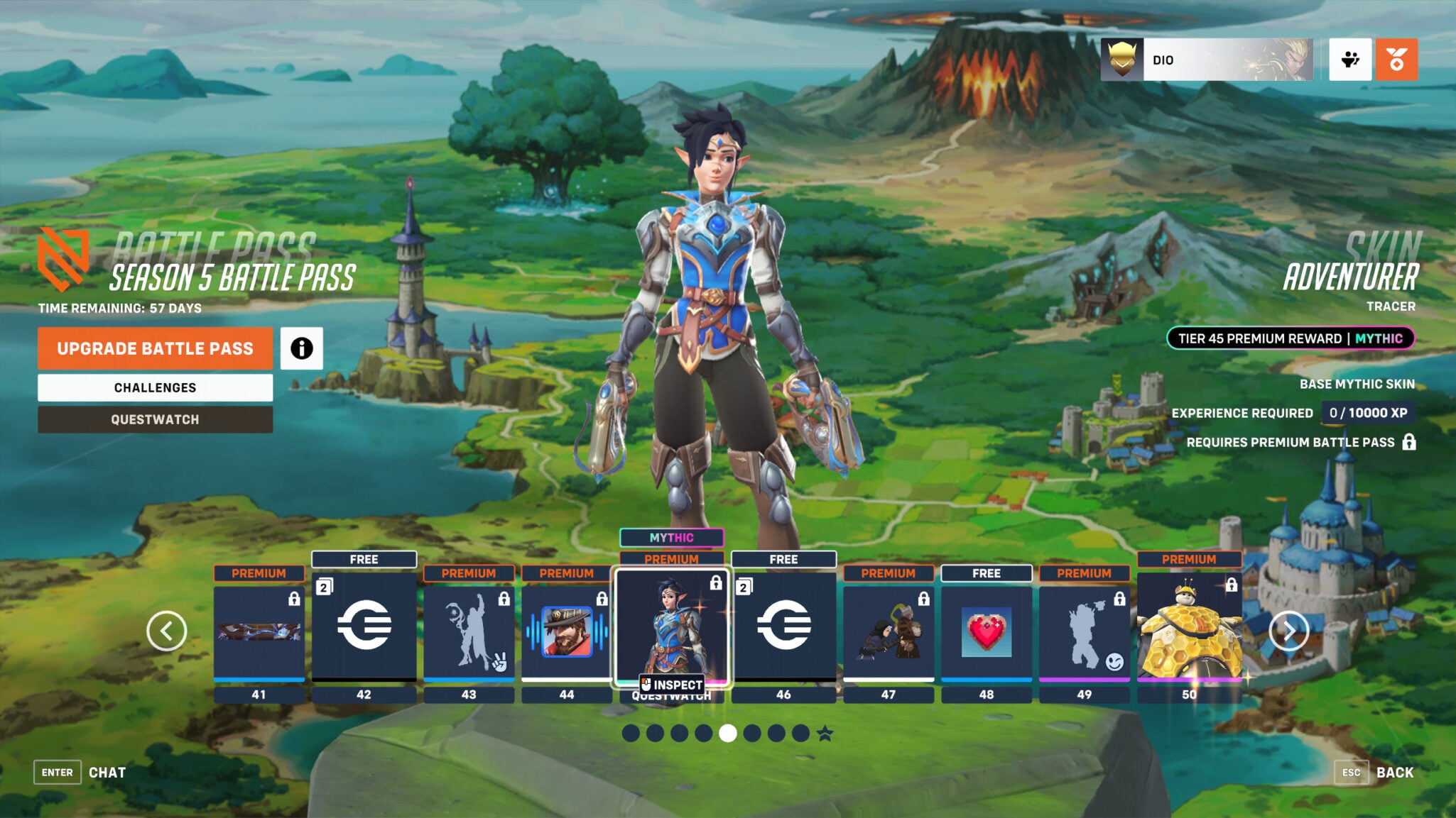 Tier 45 mythic Adventurer Tracer skin