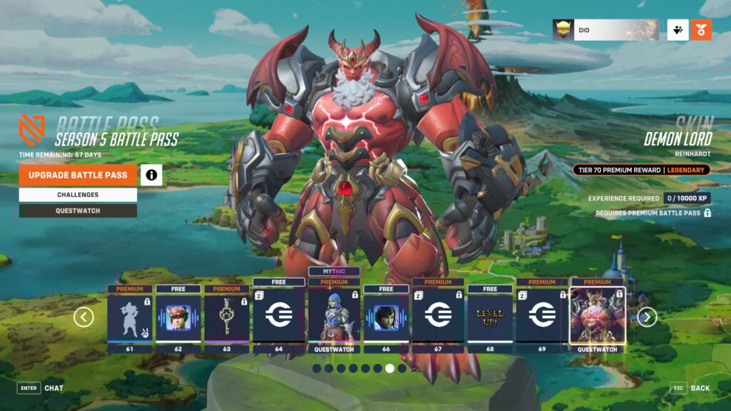 Questwatch Reinhardt skin (Image via Blizzard Entertainment)