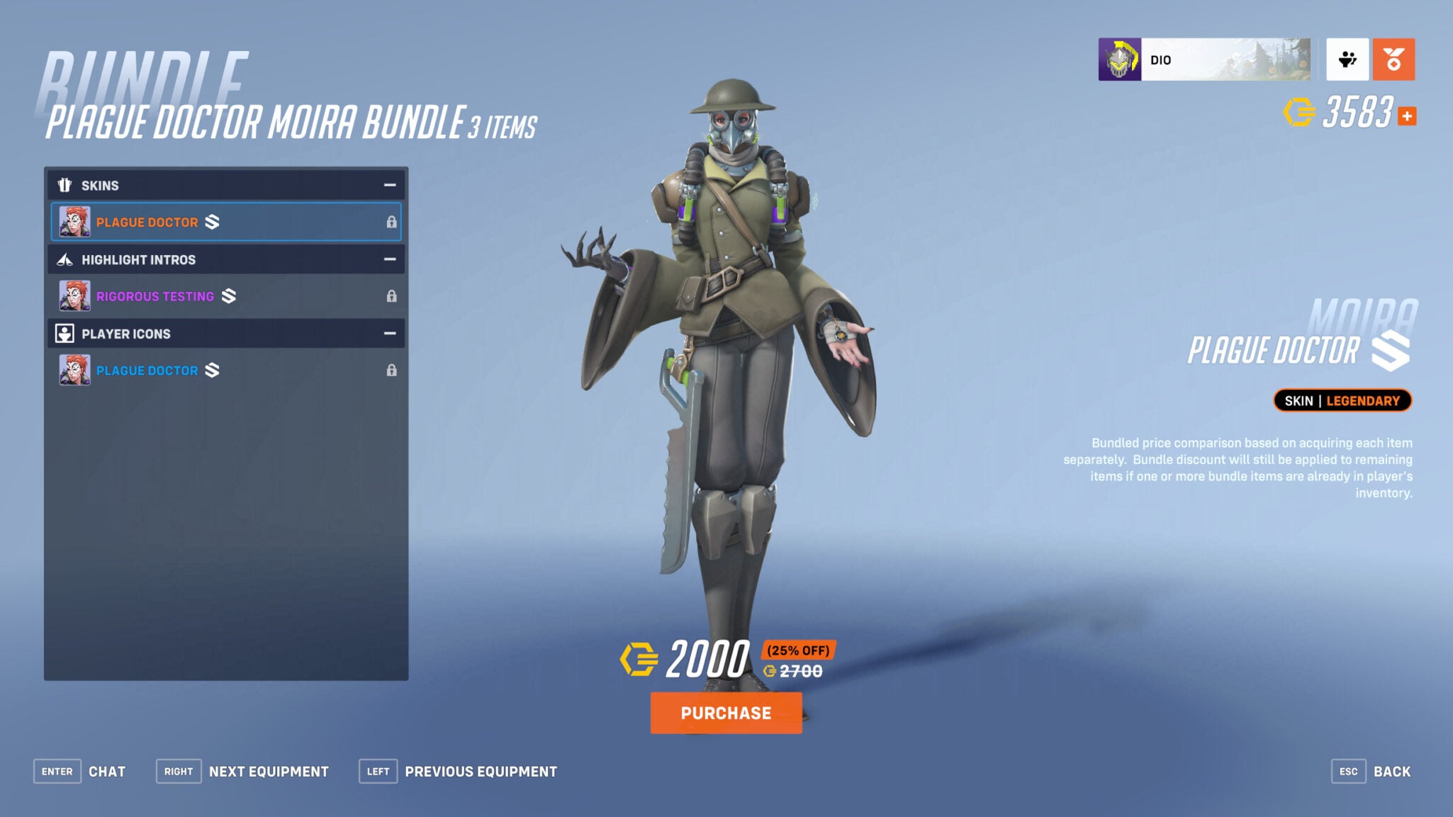 Legendary Plague Doctor Moira skin