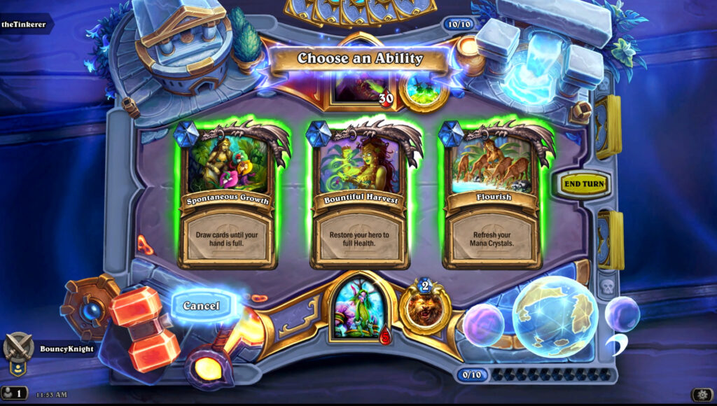Hearthstone Titan abilities screenshot 