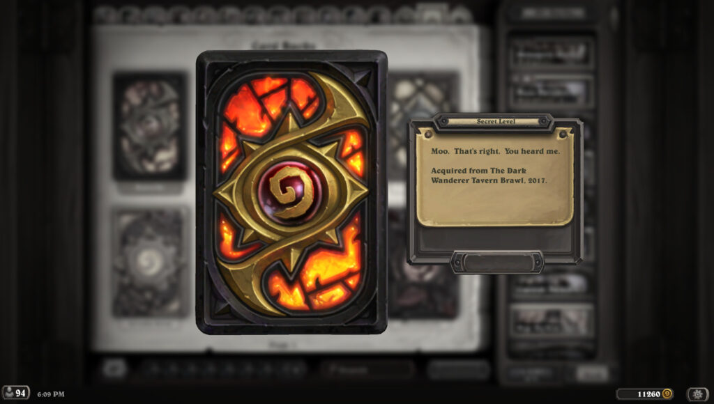 The Dark Wanderer Tavern Brawl card back from 2017