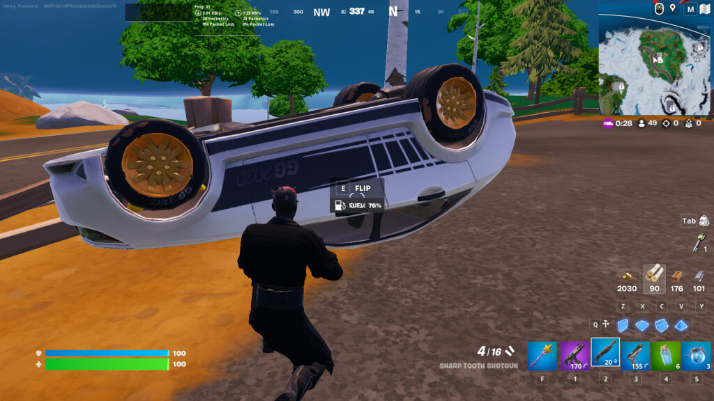 How to flip a vehicle in Fortnite 3