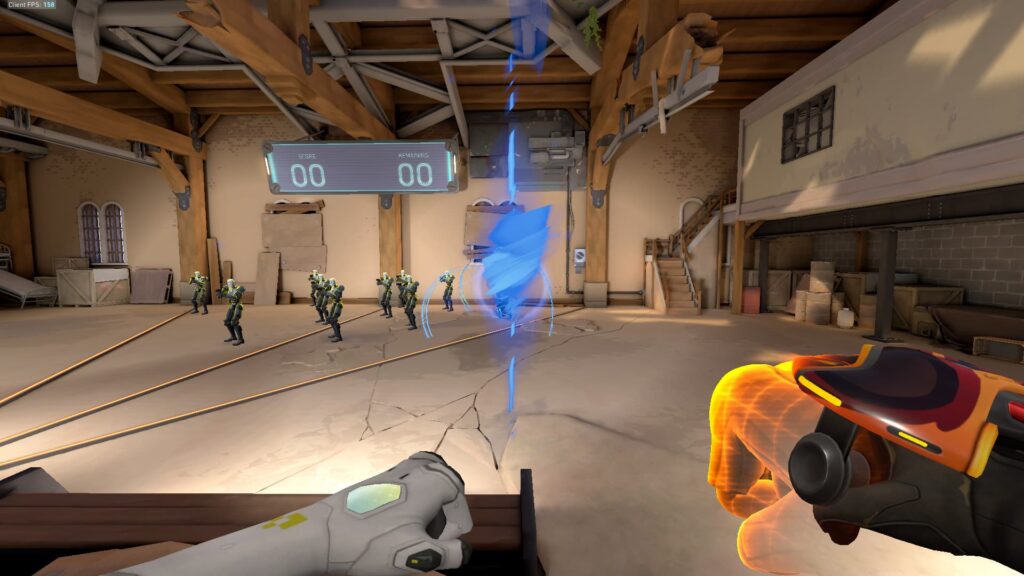 Deadlock has fired her Ultimate at a bot and it is being captured.