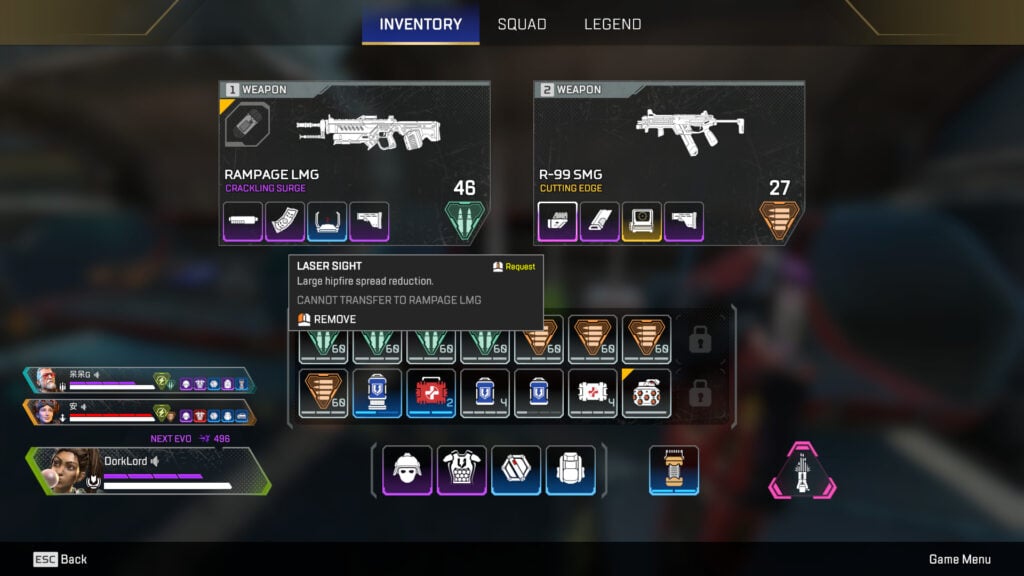 Laser Sights improve a weapon's hipfire spread and can only be applied to small guns like pistols and SMGs.