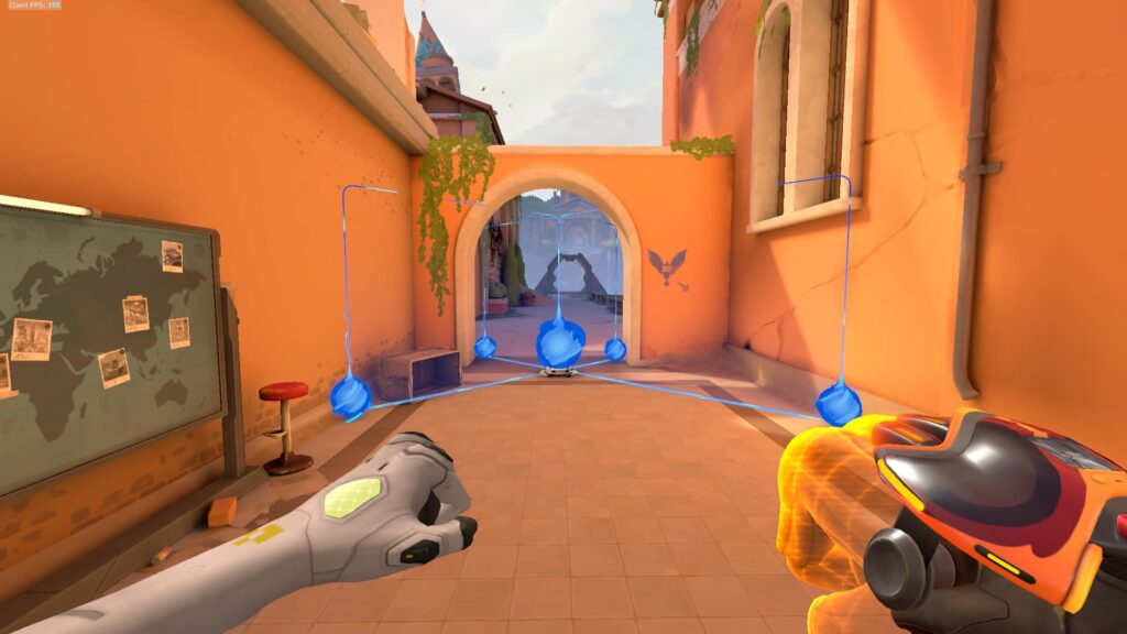 The Barrier Mesh has deployed and blocks an entry way on the Range.