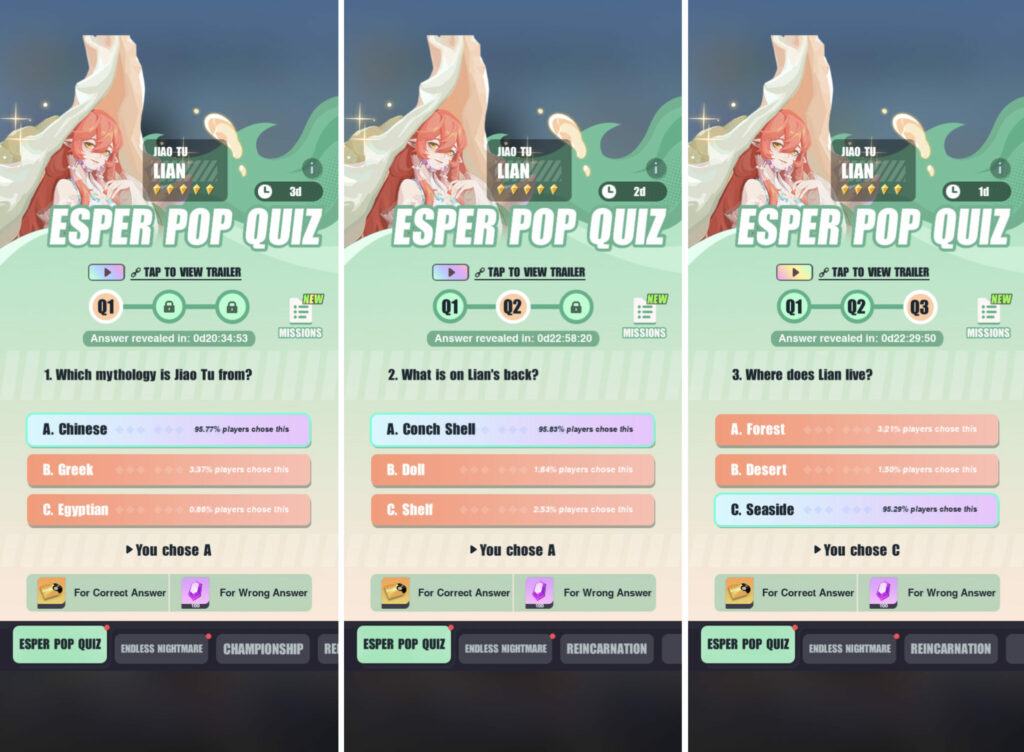 Dislyte Lian quiz answers 