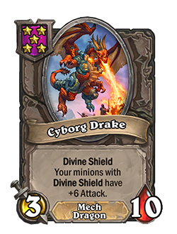 Hearthstone Battlegrounds Patch 26.6.2 nerfs Cyborg Drake's Attack aura.