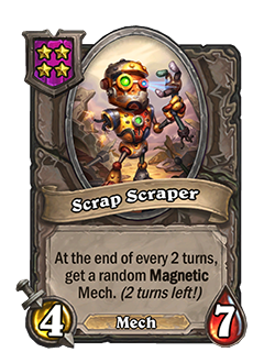 Scrap Scraper now triggers at the end of every 2 turns in Hearthstone Battlegrounds Patch 26.6.2