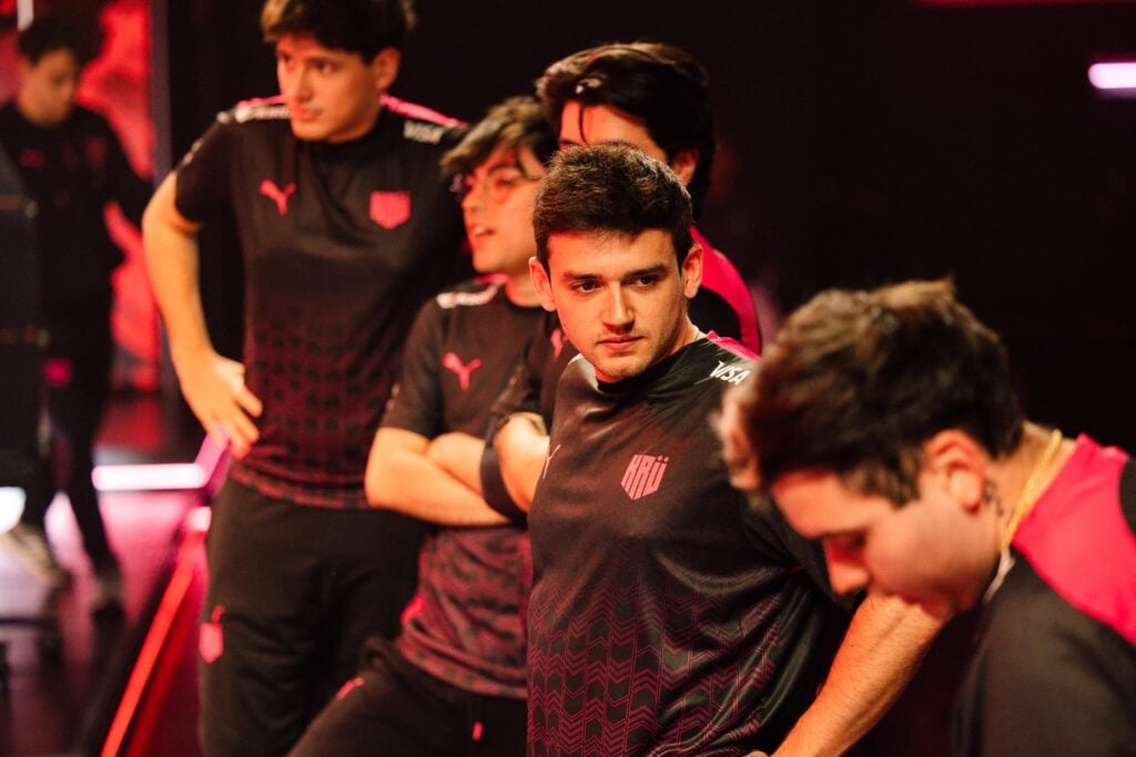 
KRU Esports seen onstage after competing during Week 8 of 2023 VCT Americas at the Riot Games Arena on May 19, 2023.