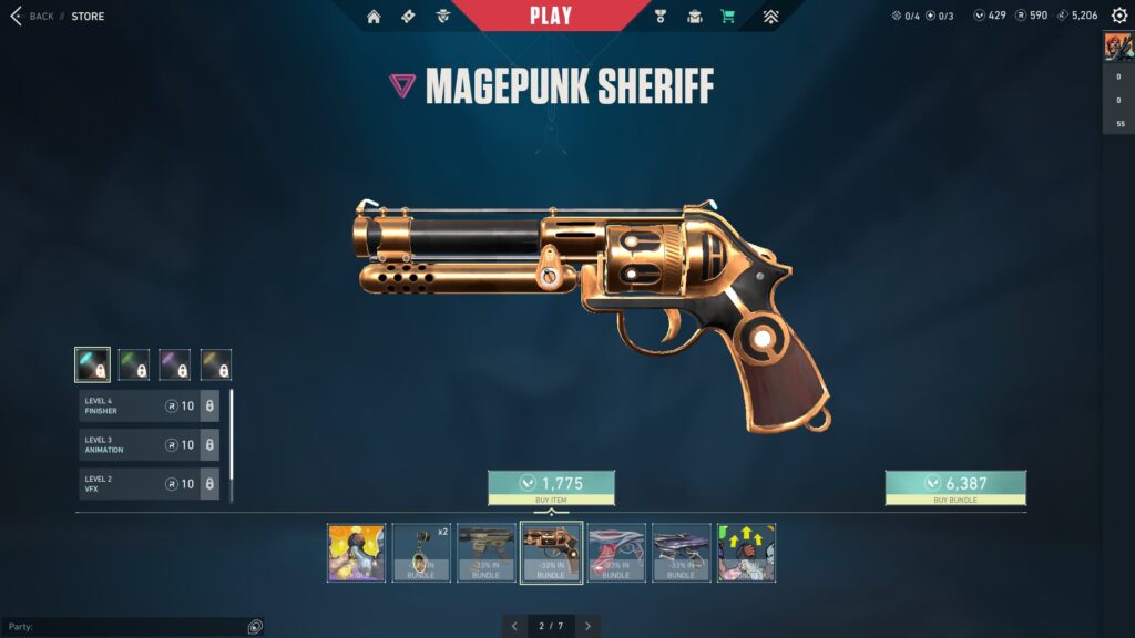 The Magepunk Sheriff in the VALORANT Give Back Bundle 2023.