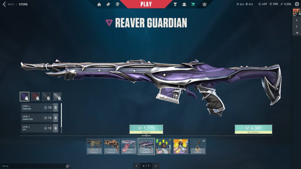 The Reaver Guardian in the VALORANT Give Back Bundle 2023.