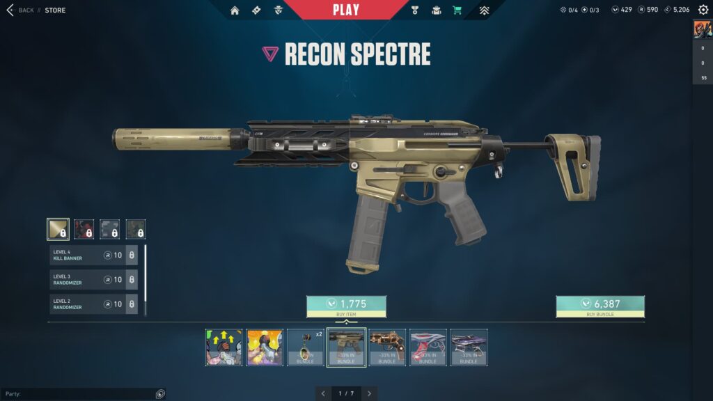 The Recon Spectre in the VALORANT Give Back Bundle 2023.