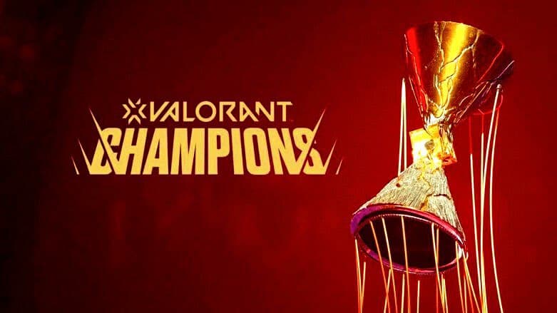 The VALORANT Champions logo and the trophy from Champions 2022 is shown, as the prize pool has risen to record heights.