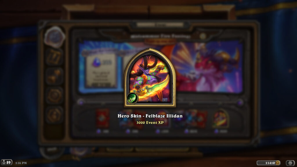 Felblaze Illidan skin in Hearthstone