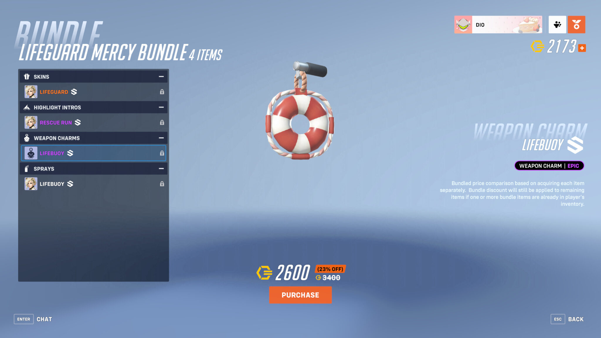 Lifebuoy weapon charm
