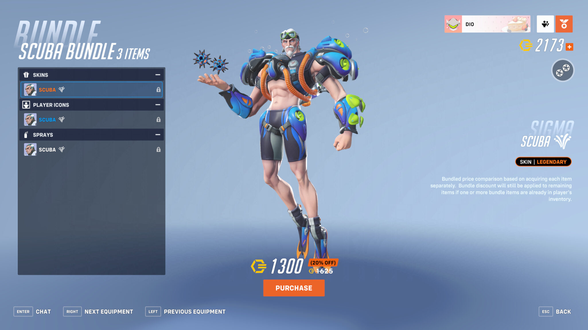 Scuba Sigma skin (Image via Blizzard Entertainment)