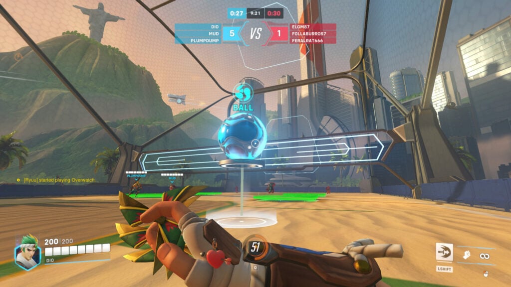 Winston's Beach Volleyball game mode in Overwatch 2