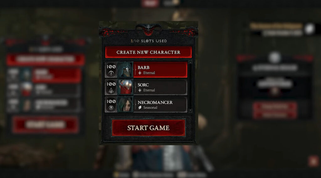 Seasonal characters in Diablo 4