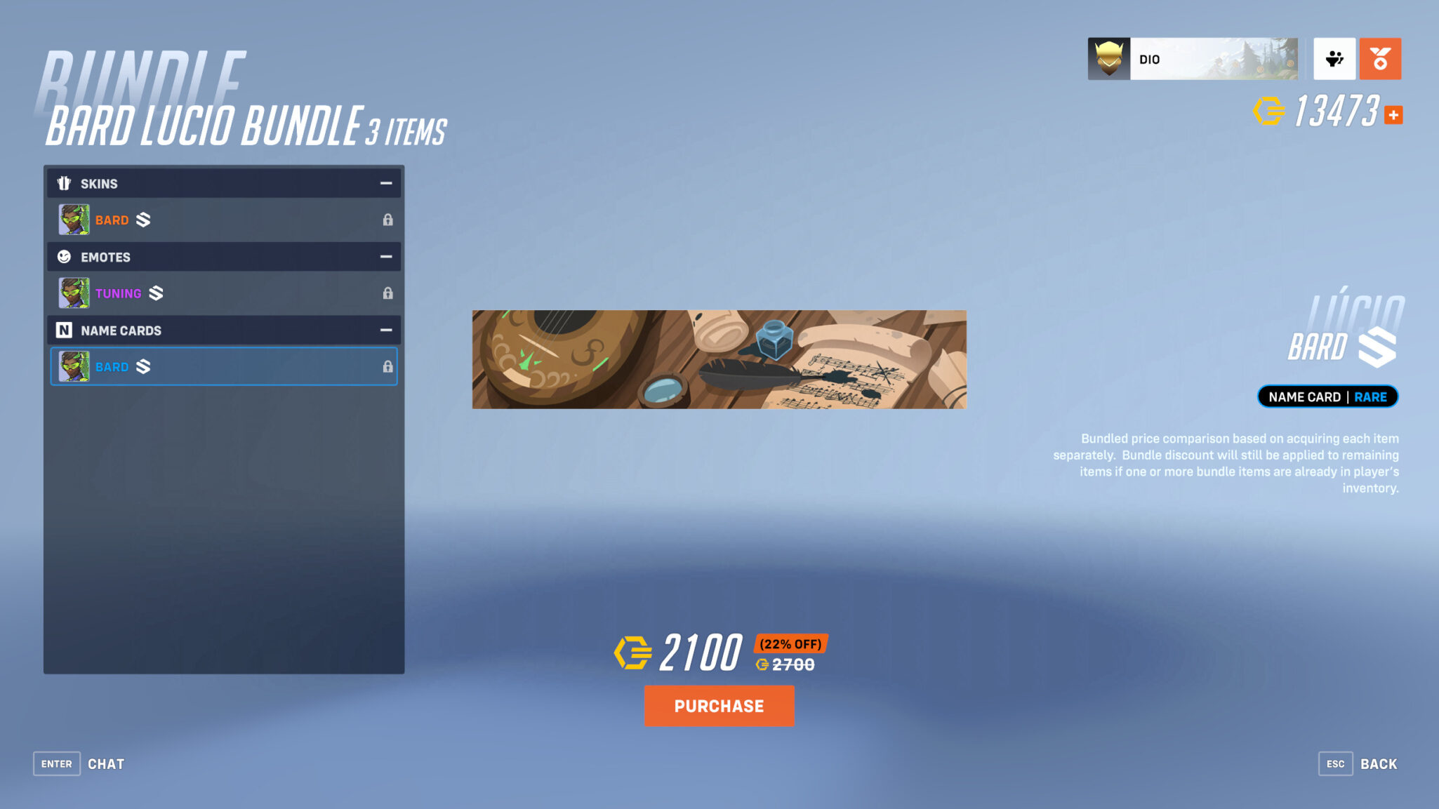 Bard Lucio name card