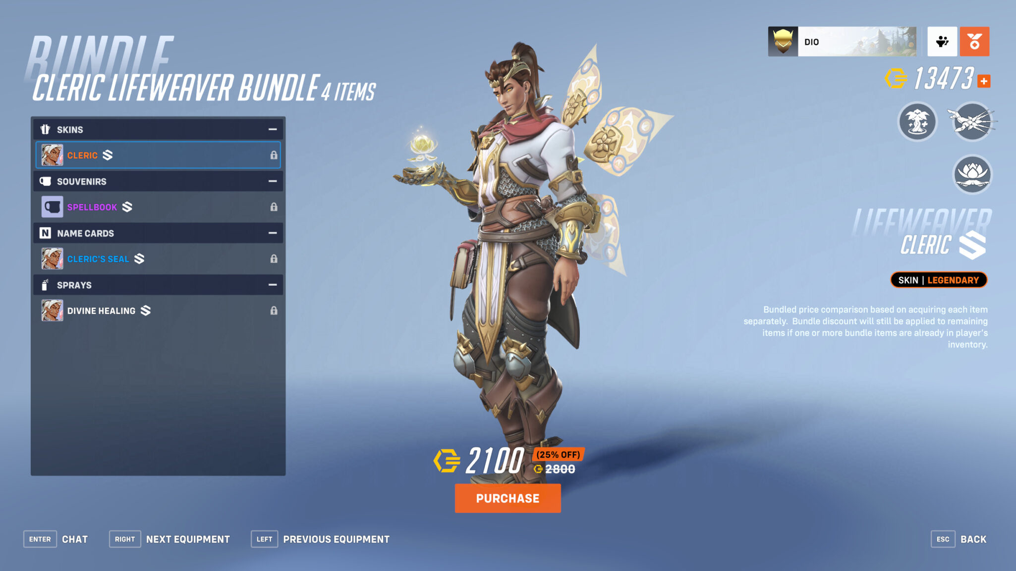 Legendary Cleric Lifeweaver skin