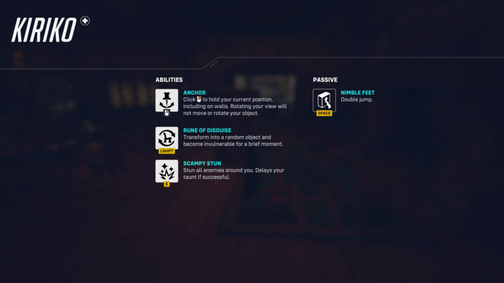 Kiriko's Prop Hunt abilities 