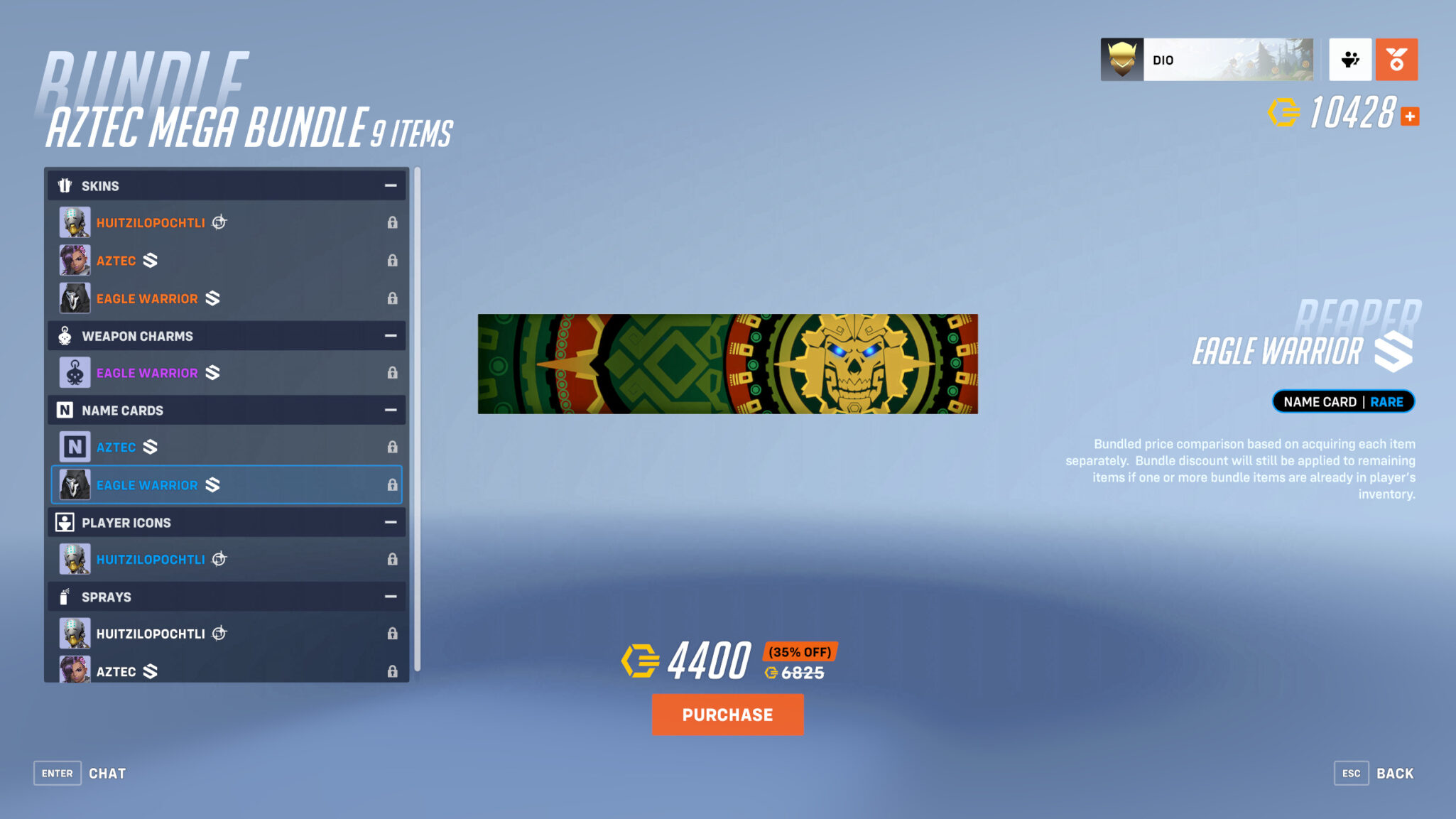 Eagle Warrior name card