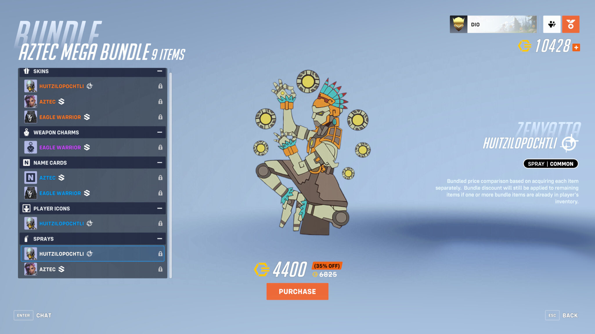 Aztec Zenyatta spray