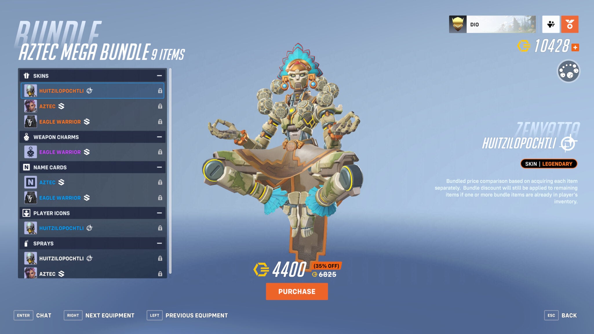 Overwatch 2 Aztec Zenyatta skin