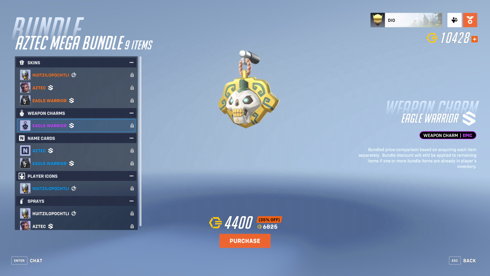 Eagle Warrior weapon charm