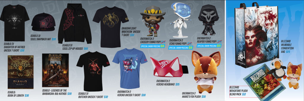 Some of the Blizzard SDCC merch exclusively coming to the convention includes Overwatch 2 themed items.