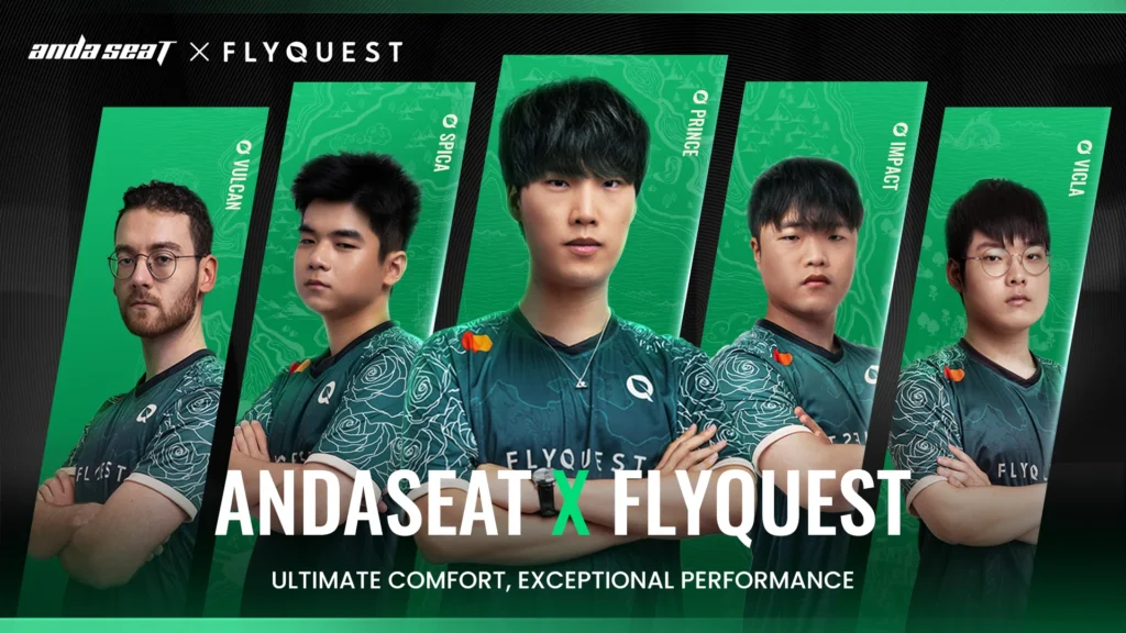 FlyQuest selects AndaSeat as their new gaming chair and desk partner