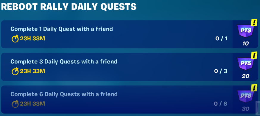 Fortnite Reboot Rally Challenges